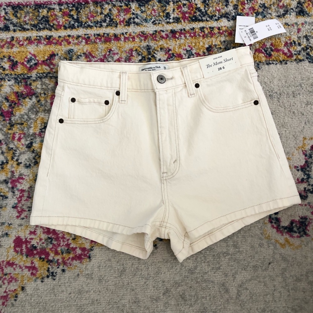 Abercrombie & Fitch Cream Jean Shorts